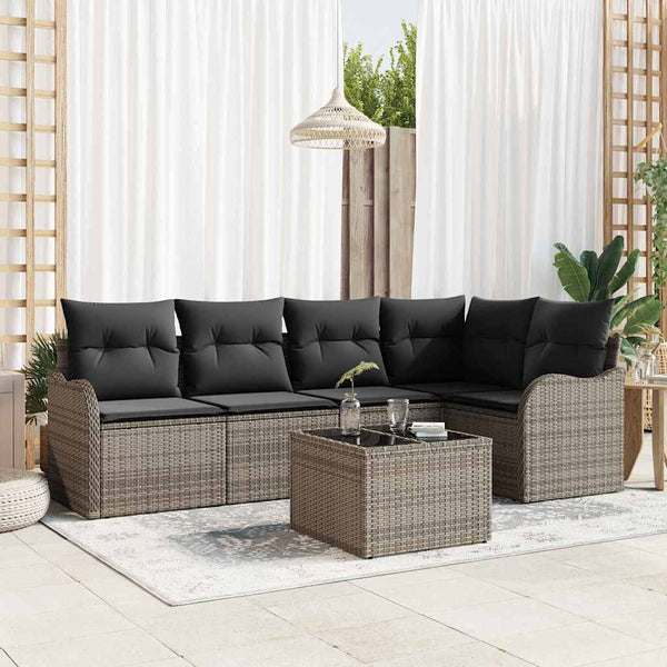 Tuin Sofa Set Met Kussen Met Opslag 5 Pcs Poly Riet