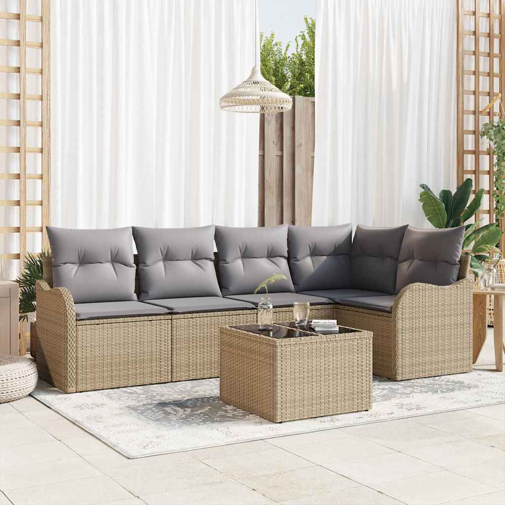 Tuin Sofa Set Met Kussen Met Opslag 5 Pcs Poly Riet