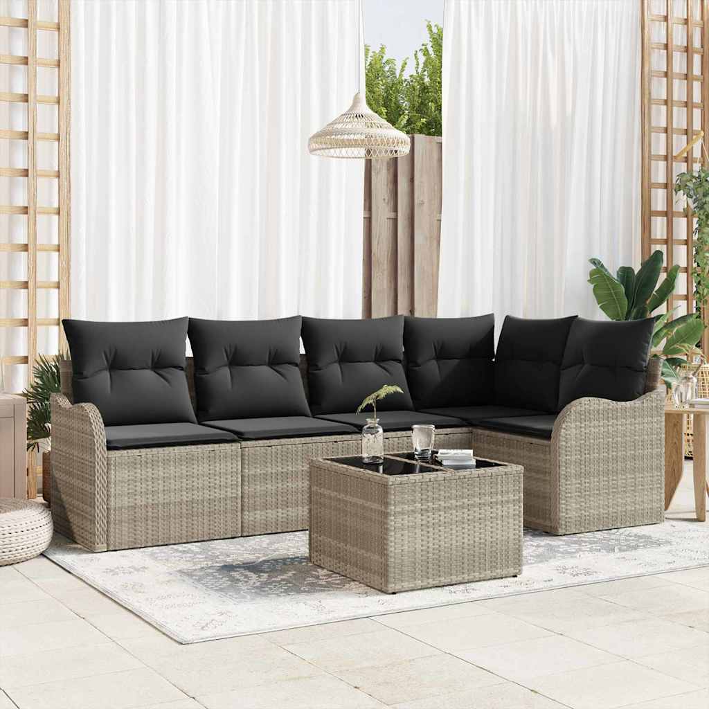 Tuin Sofa Set Met Kussen Met Opslag 5 Pcs Poly Riet