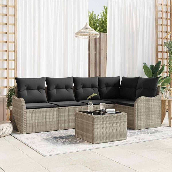 Tuin Sofa Set Met Kussen Met Opslag 5 Pcs Poly Riet