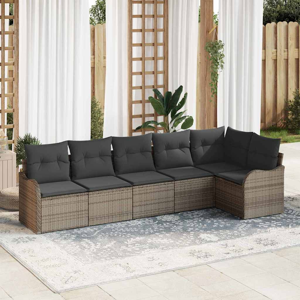 Tuin Sofa Set Met Kussen Met Opslag 6 Pcs Poly Riet