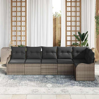 Tuin Sofa Set Met Kussen Met Opslag 6 Pcs Poly Riet