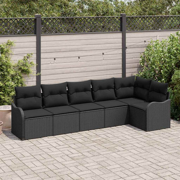Tuin Sofa Set Met Kussen Met Opslag 6 Pcs Poly Riet