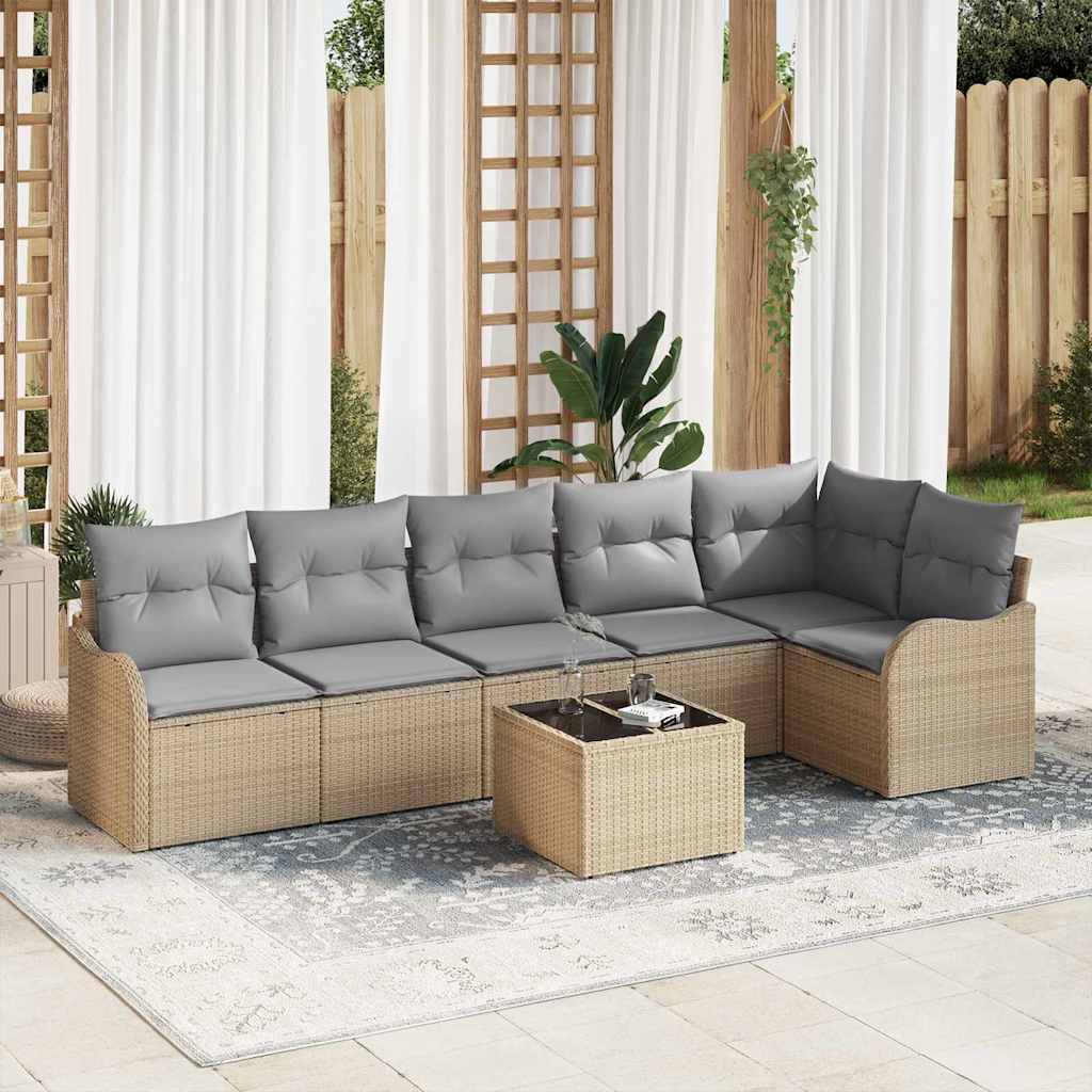 Tuin Sofa Set Met Kussen Met Opslag 6 Pcs Poly Riet