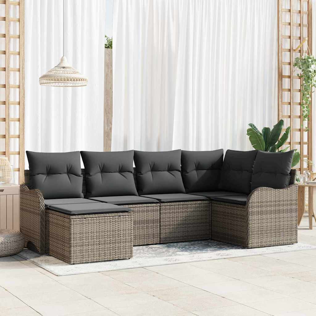 Tuin Sofa Set Met Kussen 6 Pcs Poly Riet