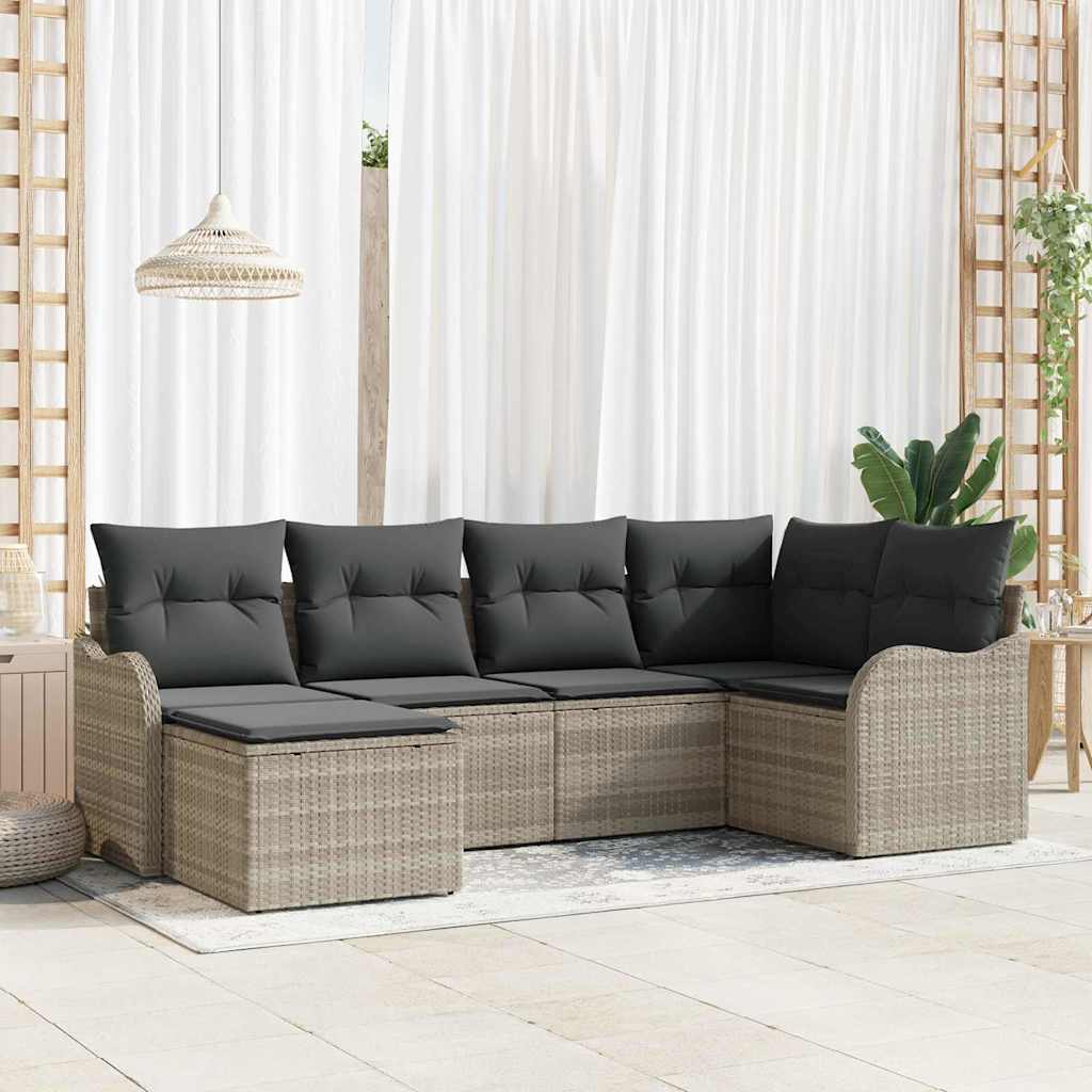 Tuin Sofa Set Met Kussen 6 Pcs Poly Riet