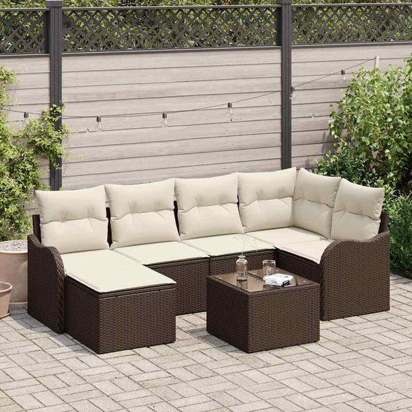 Tuin Sofa Set Met Kussen 6 Pcs Poly Riet