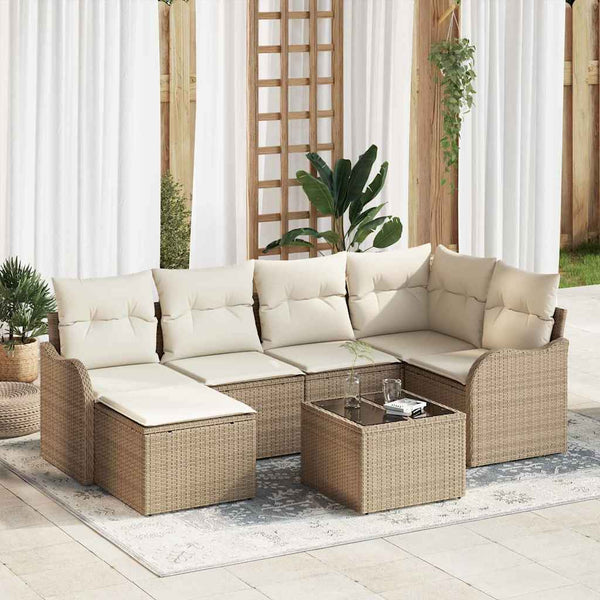 Tuin Sofa Set Met Kussen 6 Pcs Poly Riet