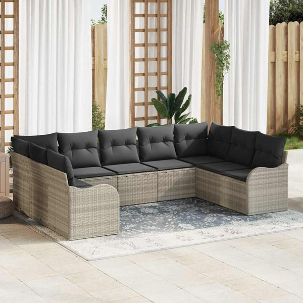 Tuin Sofa Set Met Kussen 10 Pcs Poly Riet