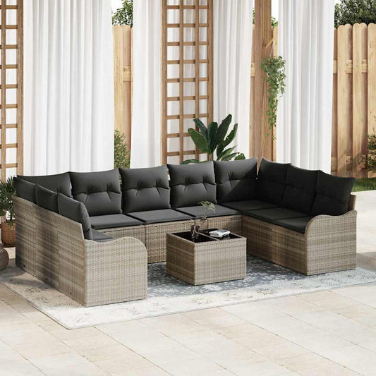 Tuin Sofa Set Met Kussen 10 Pcs Poly Riet