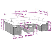 Tuin Sofa Set Met Kussen 10 Pcs Poly Riet