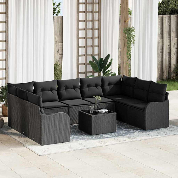 Tuin Sofa Set Met Kussen 10 Pcs Poly Riet