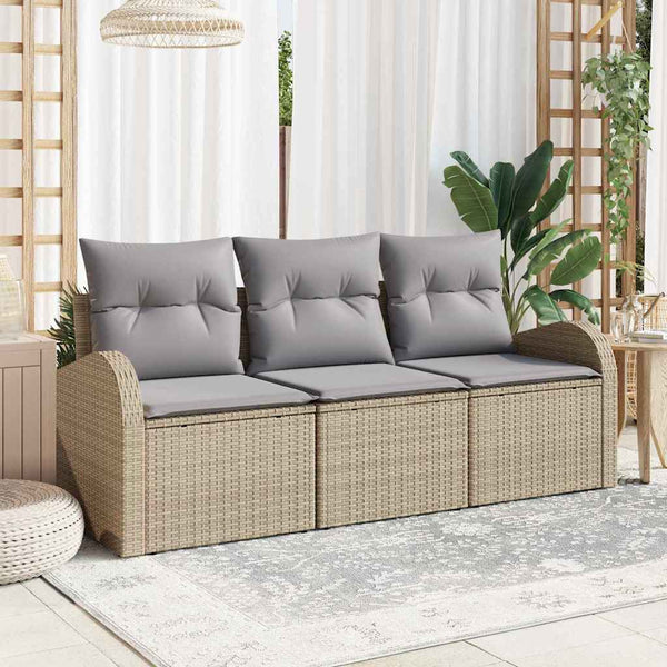 Tuin Sofa Set Met Kussen 3 Pcs Poly Riet