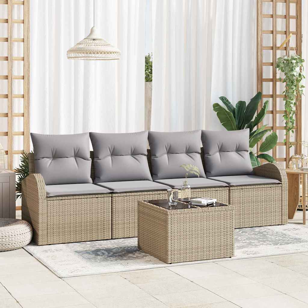 Tuin Sofa Set Met Kussen 5 Pcs En Grijs 55 X 55 X 37 Cm