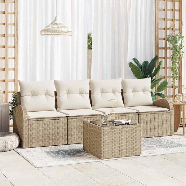 Tuin Sofa Set Met Kussen 5 Pcs En Grijs 55 X 55 X 37 Cm