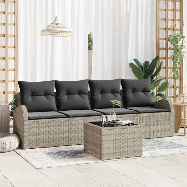 Tuin Sofa Set Met Kussen 5 Pcs En Grijs 55 X 55 X 37 Cm