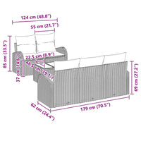 Tuin Sofa Set Met Kussen 6 Pcs En Crème 55 X 55 X 37 Cm