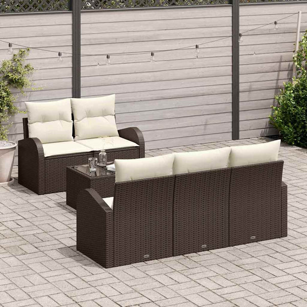 Tuin Sofa Set Met Kussen 6 Pcs En Crème 55 X 55 X 37 Cm