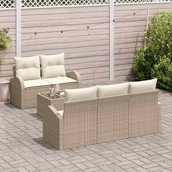 Tuin Sofa Set Met Kussen 6 Pcs En Crème 55 X 55 X 37 Cm