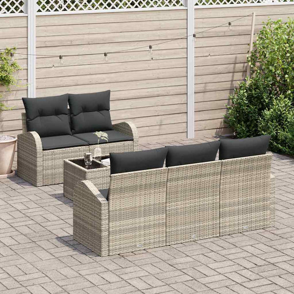 Tuin Sofa Set Met Kussen 6 Pcs En Crème 55 X 55 X 37 Cm
