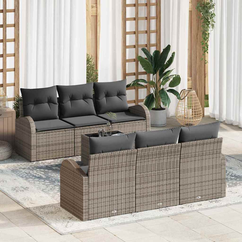 Tuin Sofa Set Met Kussen 7 Pcs En Grijs 55 X 55 X 37 Cm
