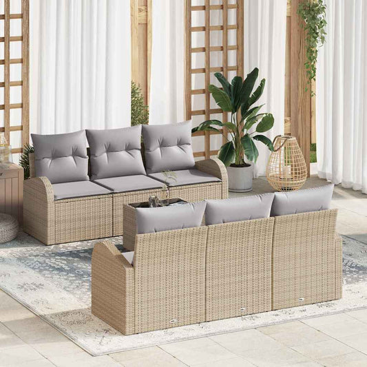 Tuin Sofa Set Met Kussen 7 Pcs En Grijs 55 X 55 X 37 Cm