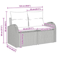 Tuin Sofa Set Met Kussen 7 Pcs En Grijs 55 X 55 X 37 Cm