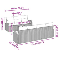 Tuin Sofa Set Met Kussen 8 Pcs En Crème 55 X 55 X 37 Cm