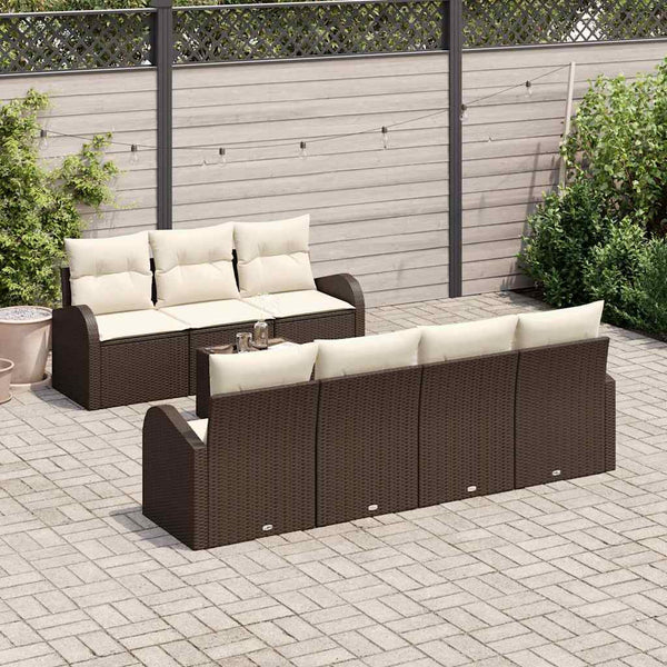 Tuin Sofa Set Met Kussen 8 Pcs En Crème 55 X 55 X 37 Cm