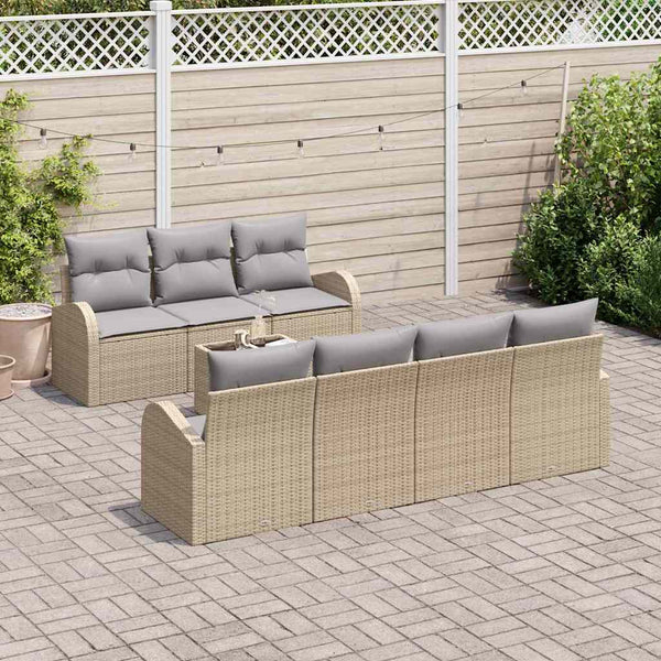 Tuin Sofa Set Met Kussen 8 Pcs En Crème 55 X 55 X 37 Cm