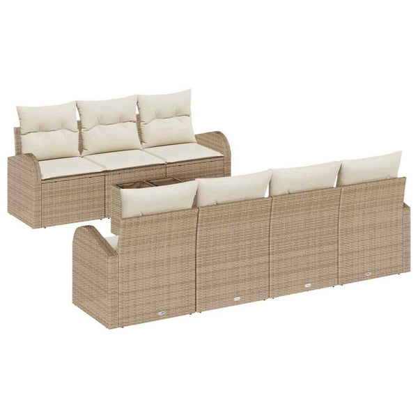 Tuin Sofa Set Met Kussen 8 Pcs En Crème 55 X 55 X 37 Cm