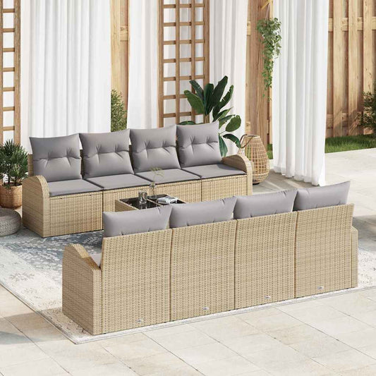 Tuin Sofa Set Met Kussen 9 Pcs En Grijs 55 X 55 X 37 Cm
