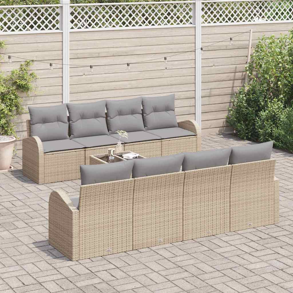 Tuin Sofa Set Met Kussen 9 Pcs En Grijs 55 X 55 X 37 Cm