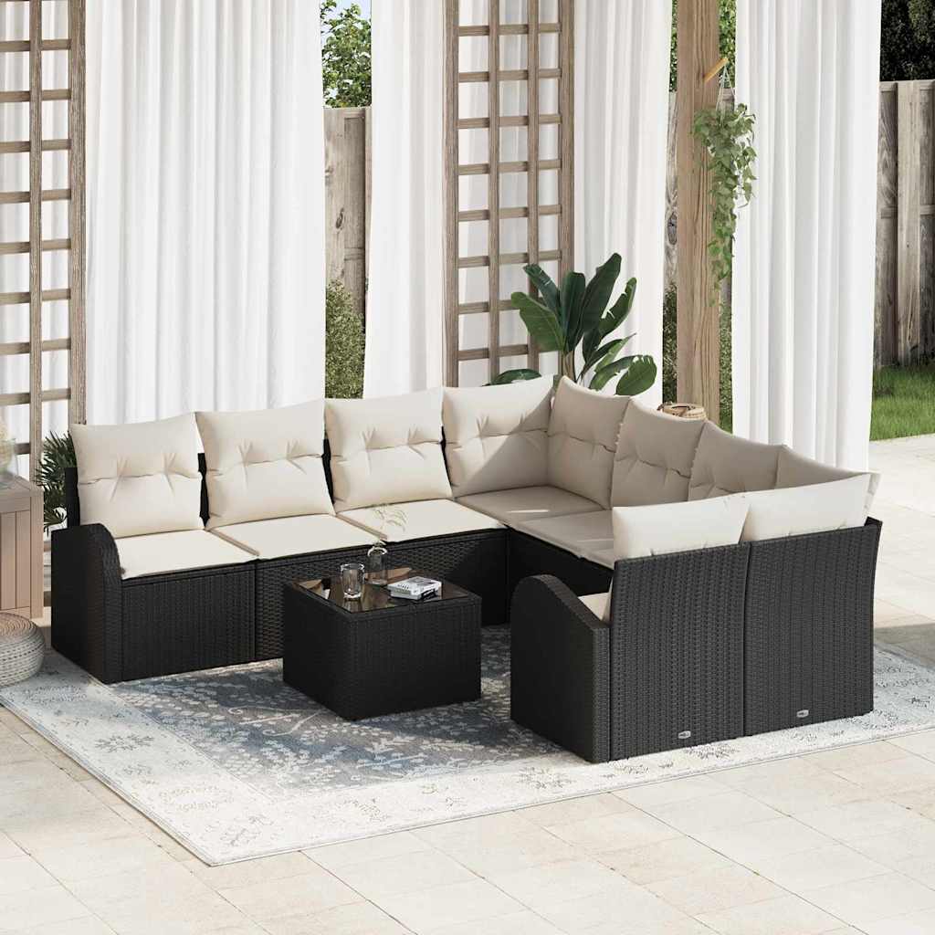 Tuin Sofa Set Met Kussen 9 Pcs En Crème 55 X 55 X 37 Cm