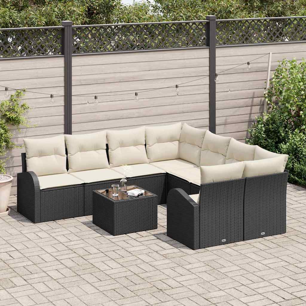 Tuin Sofa Set Met Kussen 9 Pcs En Crème 55 X 55 X 37 Cm