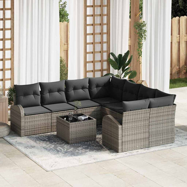 Tuin Sofa Set Met Kussen 9 Pcs En Crème 55 X 55 X 37 Cm