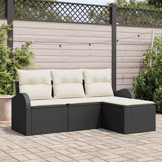 Tuin Sofa Set Met Kussen 4 Pcs Poly Riet