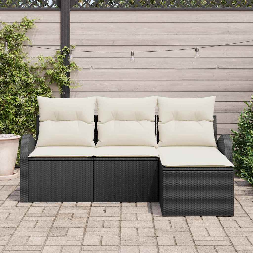 Tuin Sofa Set Met Kussen 4 Pcs Poly Riet