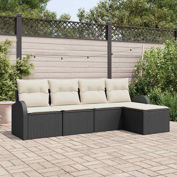 Tuin Sofa Set Met Kussen 5 Pcs Poly Riet