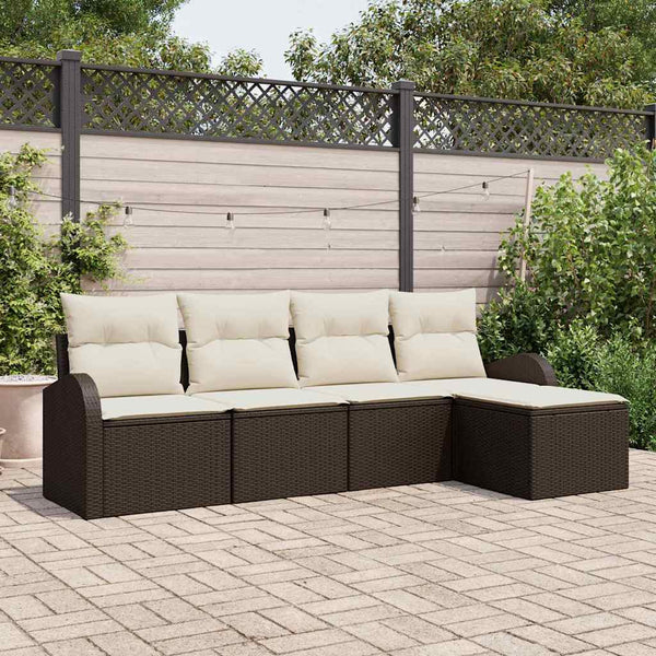 Tuin Sofa Set Met Kussen 5 Pcs Poly Riet