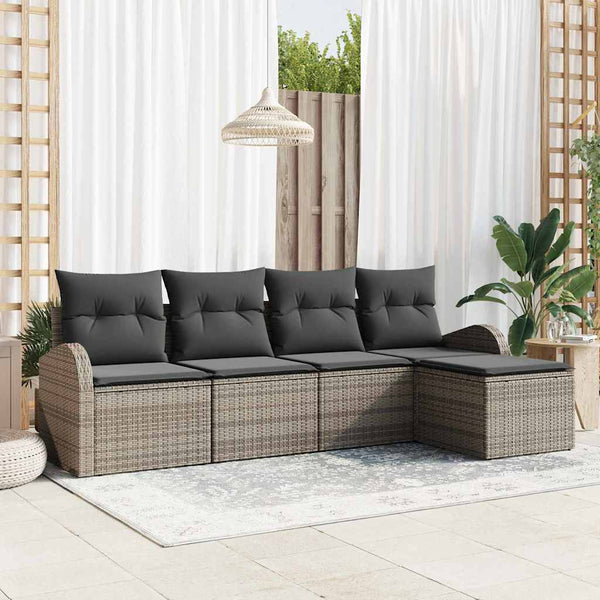 Tuin Sofa Set Met Kussen 5 Pcs Poly Riet