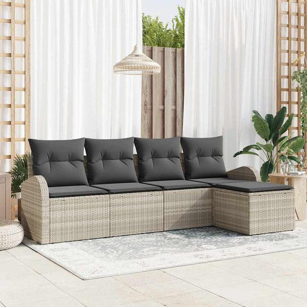 Tuin Sofa Set Met Kussen 5 Pcs Poly Riet