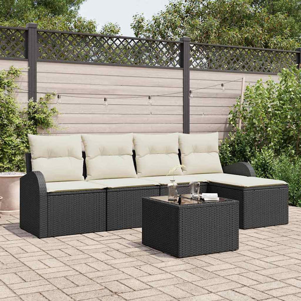 Tuin Sofa Set Met Kussen 5 Pcs Poly Riet