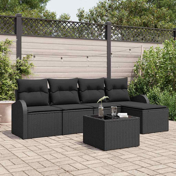 Tuin Sofa Set Met Kussen 5 Pcs Poly Riet