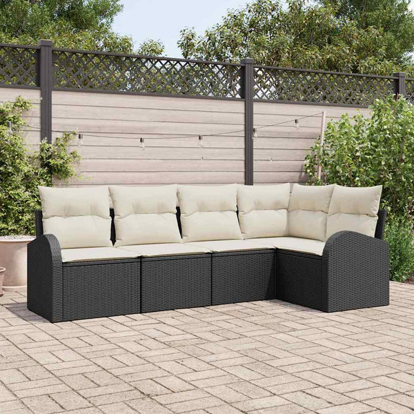 Tuin Sofa Set Met Kussen 5 Pcs Poly Riet