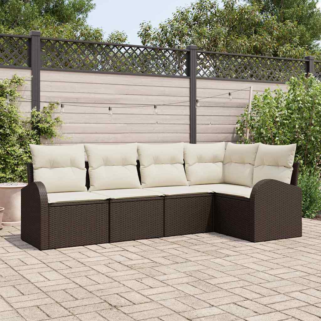 Tuin Sofa Set Met Kussen 5 Pcs Poly Riet