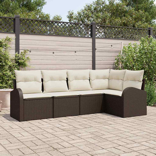 Tuin Sofa Set Met Kussen 5 Pcs Poly Riet