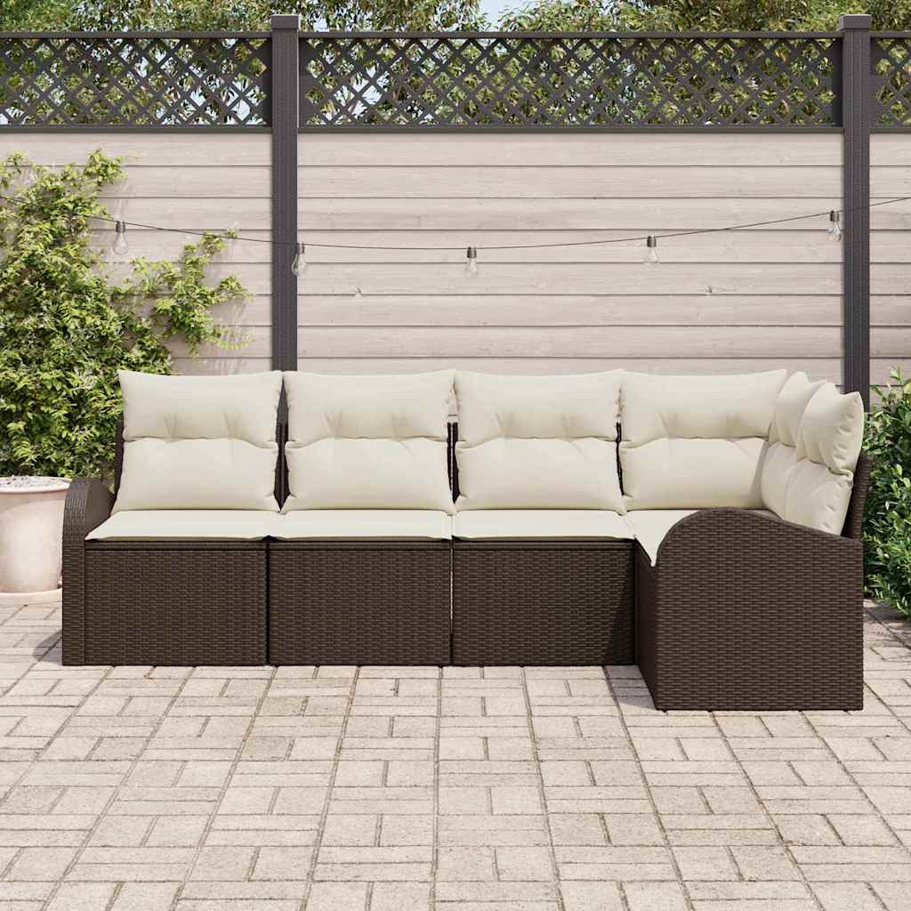 Tuin Sofa Set Met Kussen 5 Pcs Poly Riet