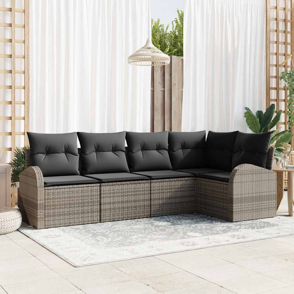 Tuin Sofa Set Met Kussen 5 Pcs Poly Riet