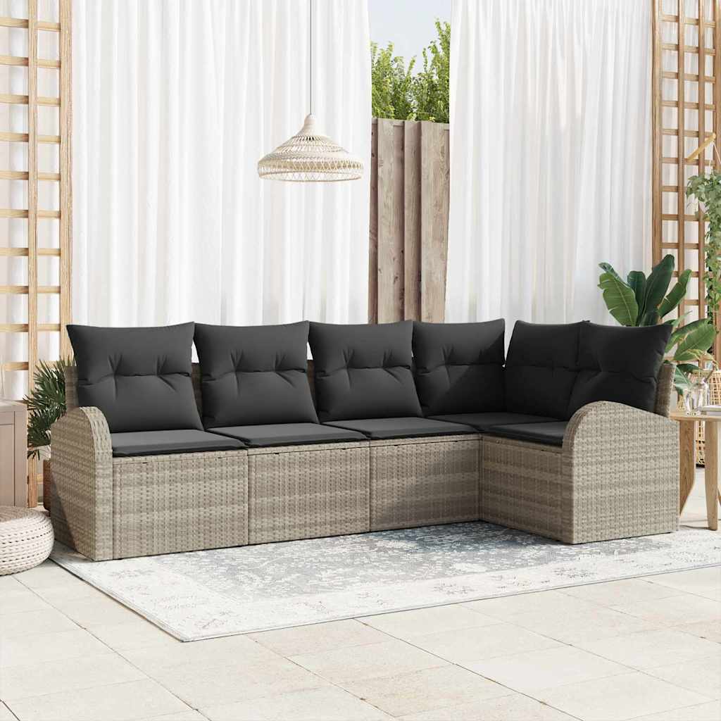 Tuin Sofa Set Met Kussen 5 Pcs Poly Riet